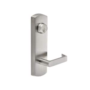 Heavy Duty Brushed Chrome Commercial Entry Escutcheon Lever Trim for Panic Exit Device