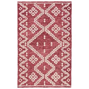 Abstract Red/Ivory 4 ft. x 6 ft. Tribal Chevron Area Rug