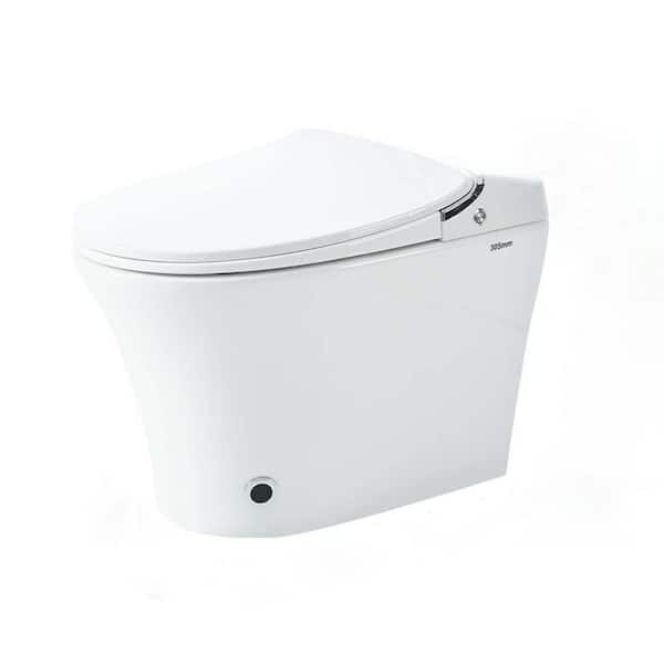 Smart Bidet Toilet in White In Flush 1.28 GPF with Dryer, Warm Water, Heated Seat, Power Outage Flushing,LED Night Light