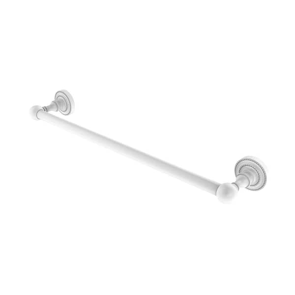 Allied Brass Dottingham Collection 24 in. Wall Mounted Towel Bar in Matte White