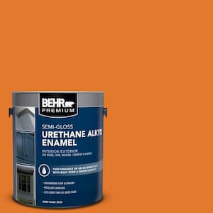 1 gal. #OSHA-3 OSHA SAFETY ORANGE Urethane Alkyd Semi-Gloss Enamel Interior/Exterior Paint