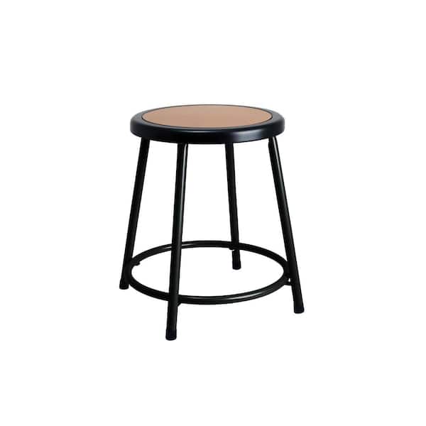 HAMPDEN FURNISHINGS Felix Collection 18 in. Stool, Black Metal Frame, Masonite Seat Pan, Assembly Ready