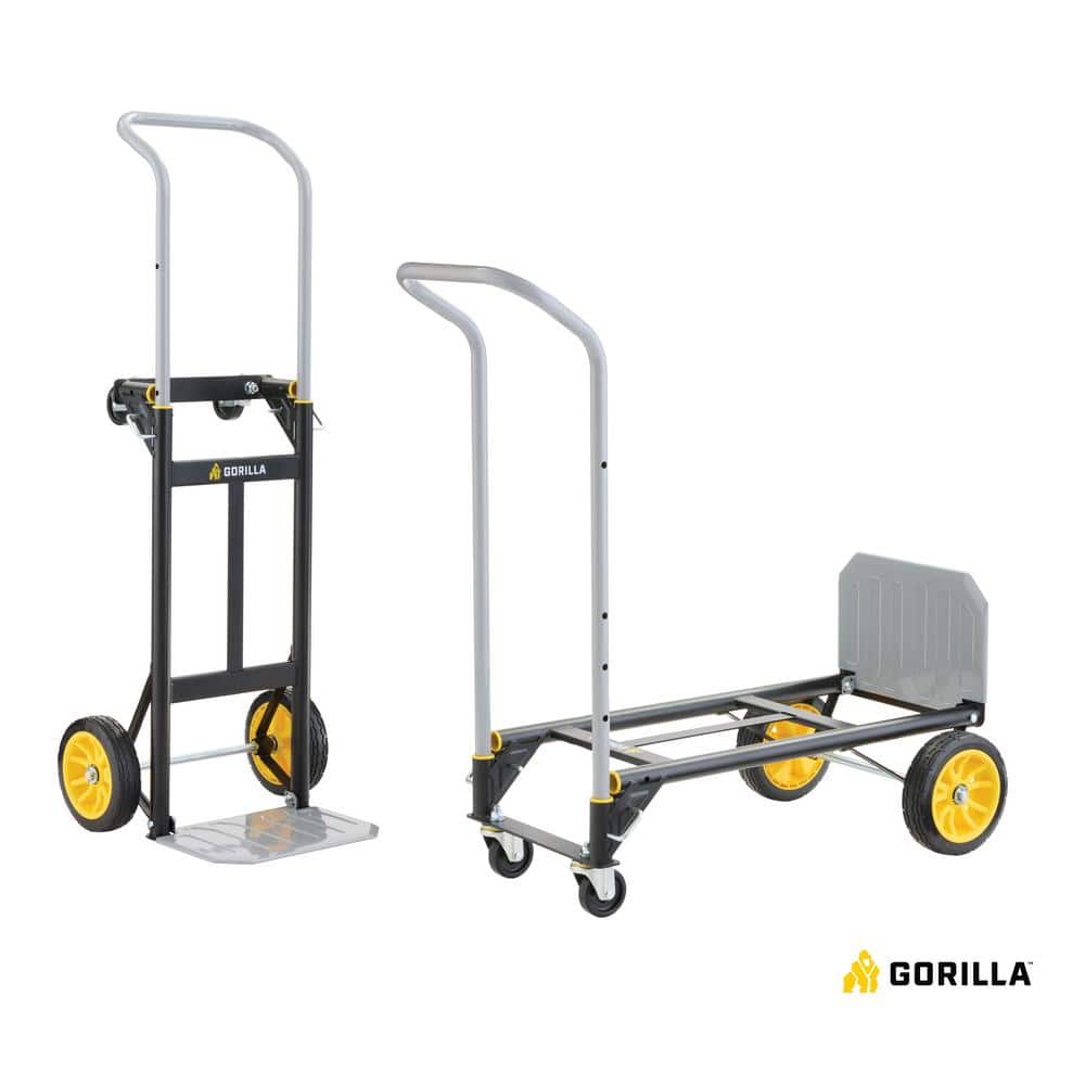 400 lbs. Convertible Steel Hand Truck, Simple Flatbed Conversion; Wide Grip