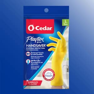 Playtex Handsaver Extra Large Yellow Latex/Neoprene/Nitrile Gloves (1-Pair)(3-Pack)