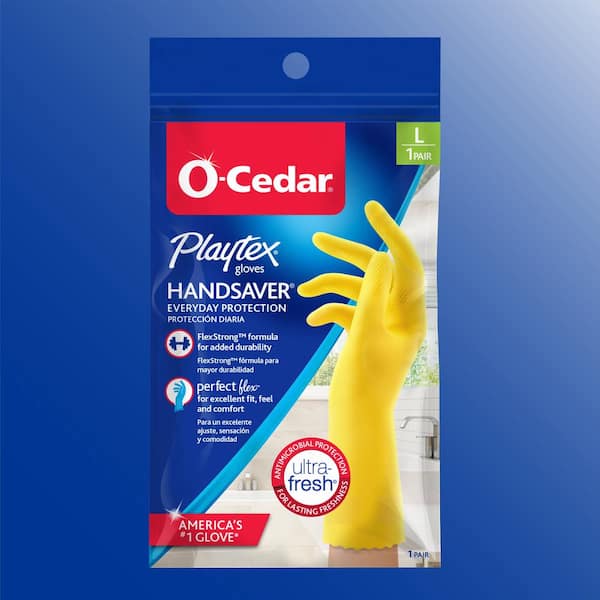 Playtex Handsaver Medium Yellow Latex/Neoprene/Nitrile Gloves (1-Pair)(6-Pack)