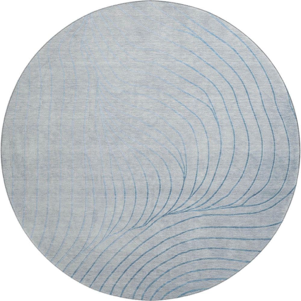 Mayfield Premium Machine Washable Abstract AMF2107 Sky 8 ft. x 8 ft. Round Rug price history on PriceWatchPro