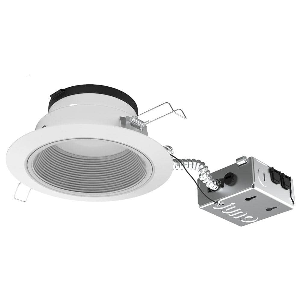 Juno 4 in. Selectable CCT Canless Integrated LED White Recessed Downlight  Trim JPDZ4JB RDB1 WWH M6 - The Home Depot