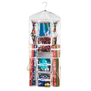Wrapping Paper Storage Box-Holds 20 Rolls of 39.5”inch Gift Wrap-Upright  Container, Lid, Dividers & Handles-For Holiday & Christmas Wrap by Elf Stor