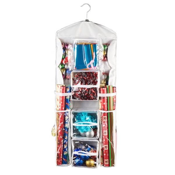Elf Stor Deluxe Double Sided Hanging Gift Wrap and Bag Organizer Combo
