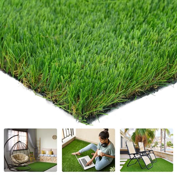 Green 2.5 ft. x 4.5 ft. Artificial Grass Turf, Faux Grass Decor, Grass Pad Mat for Pet Dogs, Indoor & Outdoor