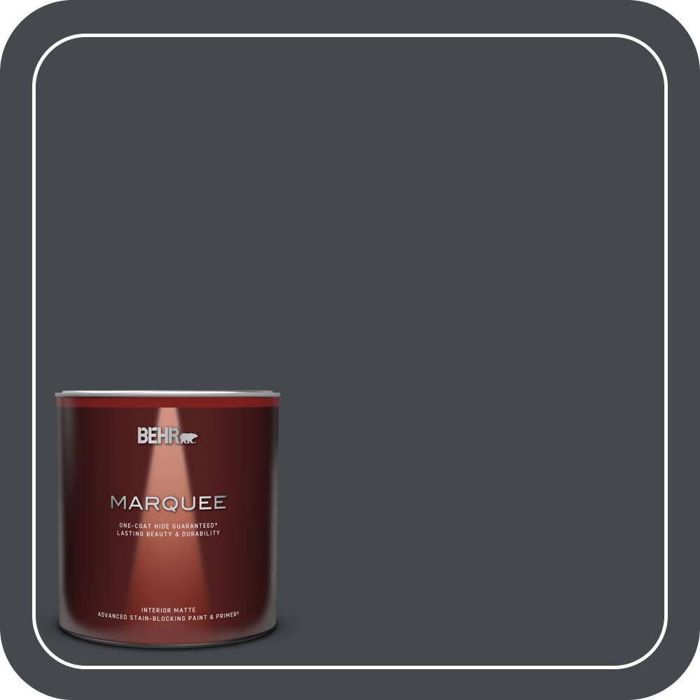 BEHR MARQUEE 1 Qt. #N490-7 Ink Black One-Coat Hide Matte