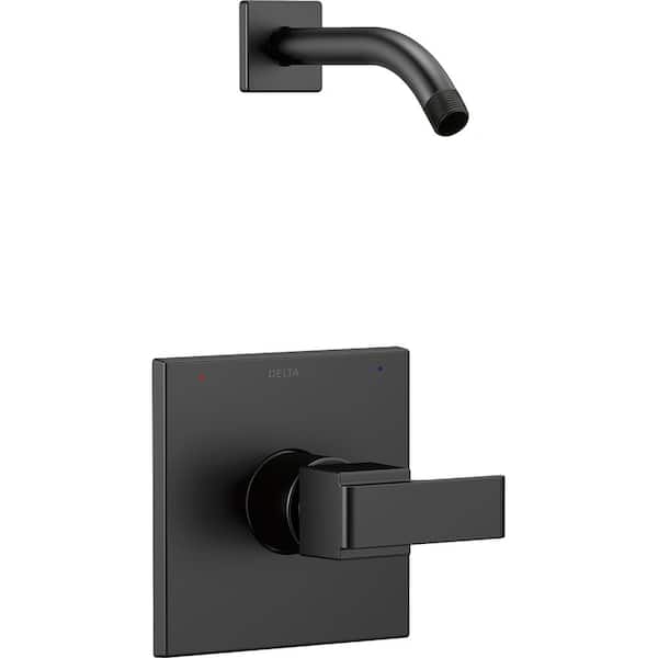 Delta Ara 1-Handle Wall Mount Shower Trim Kit with H2Okinetic in Matte Black (Valve and Shower Head Not Included)