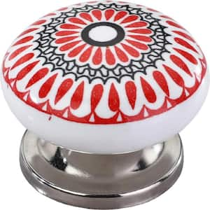 Candlenut 1-1/2 in. Red Leaves Cabinet Knob