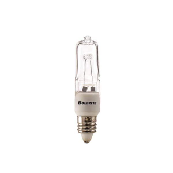 Bulbrite 35-Watt Soft White Light T4 (E11) Mini-Candelabra Screw Base Dimmable Clear Mini Halogen Light Bulb(5-Pack)