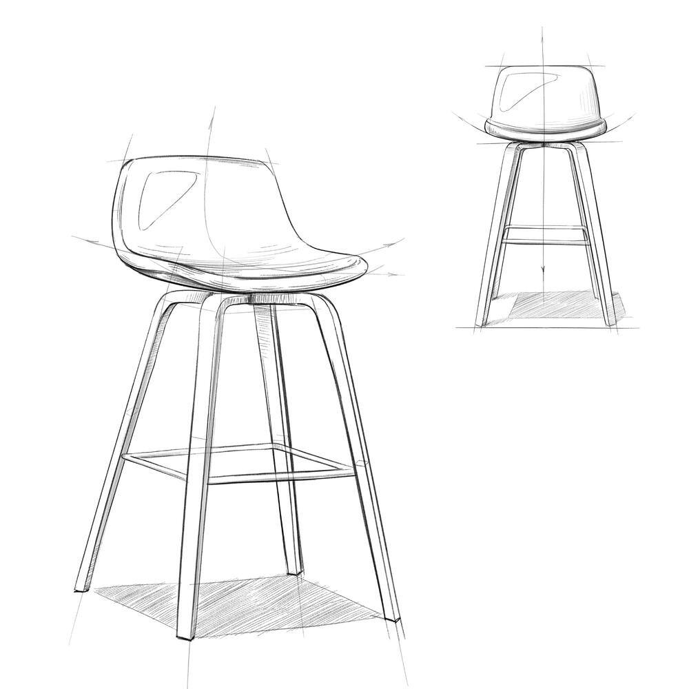 Aqua Blue Linen Bentwood Counter Height Stools with Chrome Footrest, Set of 2