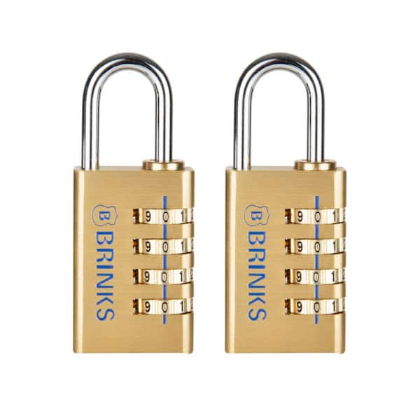 1-3/16 in. (30 mm) Solid Brass 4-Dial Resettable Combination Padlock, 2-Pack
