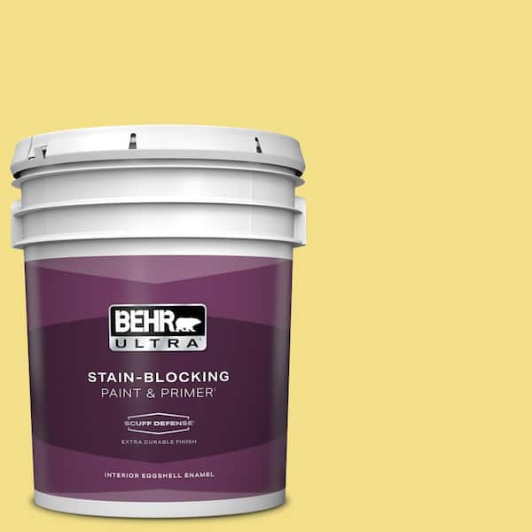 BEHR ULTRA 5 gal. Home Decorators Collection #HDC-SP16-03 Lemon Curd Extra Durable Eggshell Enamel Interior Paint & Primer