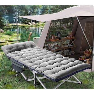 Adults Heavy Duty Portable Folding Cot Camping Cots Sleeping Bed W/ Mat &  Bag