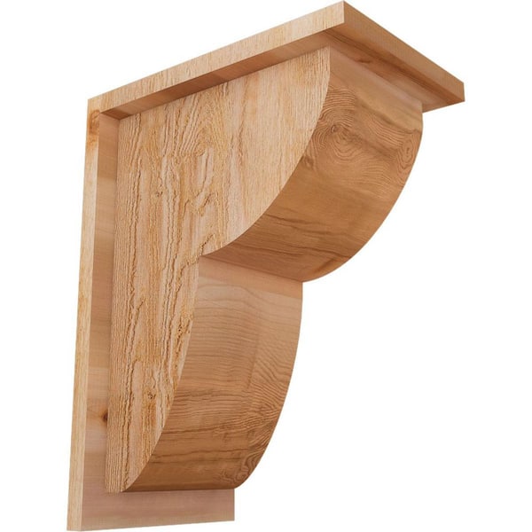 Ekena Millwork 8 in. x 12 in. x 16 in. Western Red Cedar Crestline Rough Sawn Corbel with Backplate