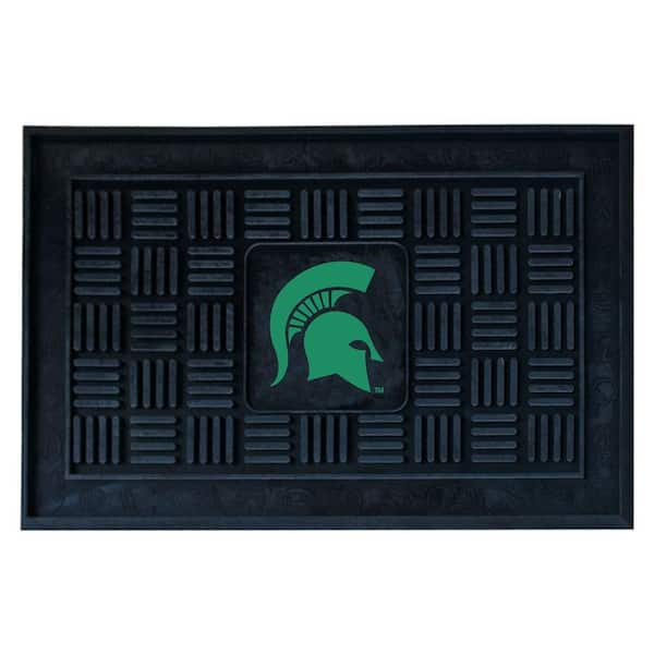 FANMATS NCAA Michigan State University Black 19.5 in. x 31.25 in. Outdoor Vinyl Medallion Door Mat