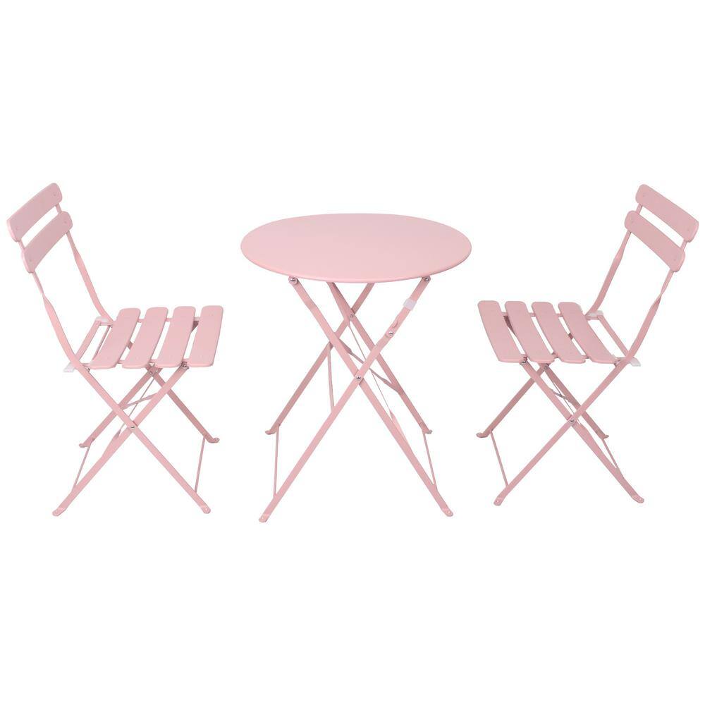3-Piece Metal Outdoor Patio Bistro Chair Table Set for Patio Balcony Lawn, 