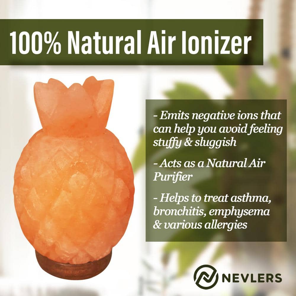 Pineapple Shaped Himalayan Pink Salt Lamp with Wooden Base