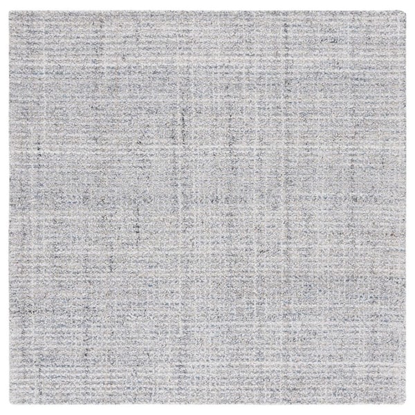 SAFAVIEH Abstract Light Gray 6 ft. x 6 ft. Plaid Marle Square Area Rug