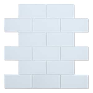 Chardonnay White 11.73 in. x 11.73 in. x 5 mm Glass Peel and Stick Wall Mosaic Tile (5.74 sq.ft/Case)