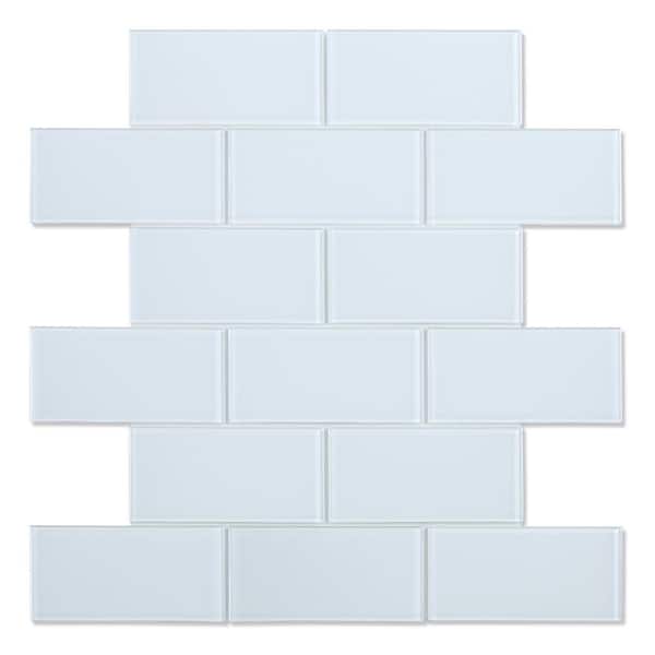 SpeedTiles Chardonnay White 11.73 in. x 11.73 in. x 5 mm Glass Peel and Stick Wall Mosaic Tile (5.74 sq.ft/Case)