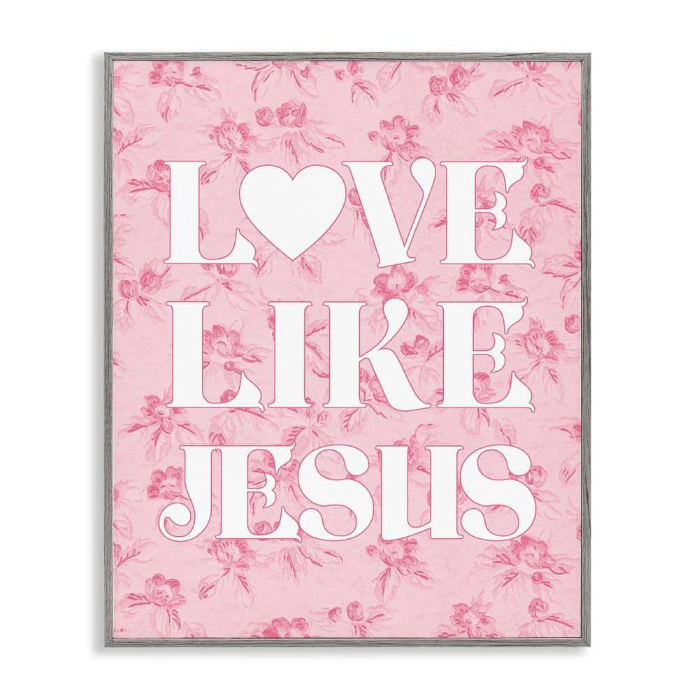 Love Like Jesus on Floral by Daphne Polselli Gray Framed Religious Giclee Art Print 30 in. x 24 in. price history on PriceWatchPro