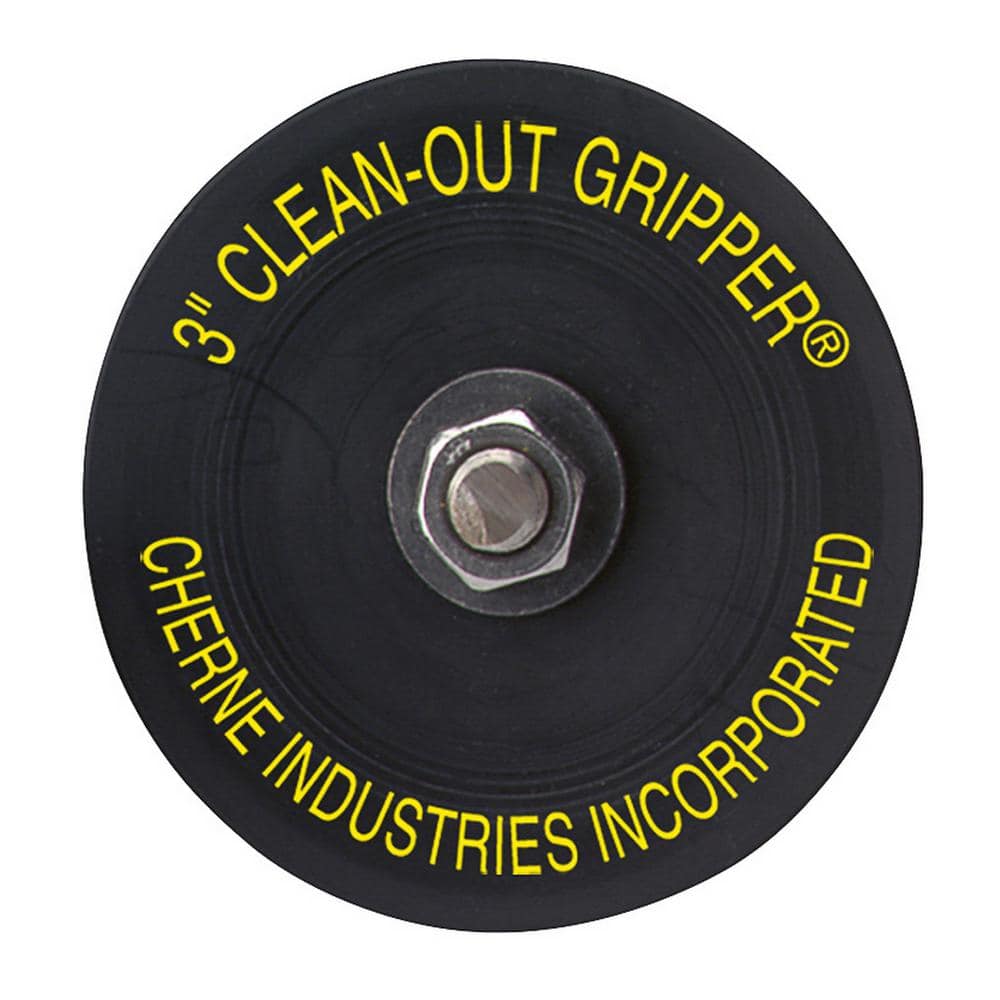 Black Rubber Clean-Out Gripper Plug with Stainless Steel Hardware