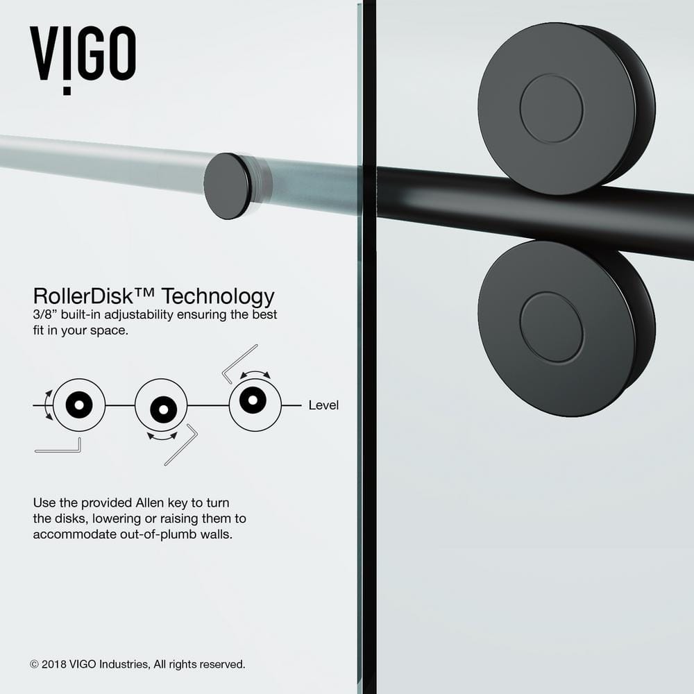 Elan 60" Matte Black Frameless Sliding Tub Door with Clear Glass