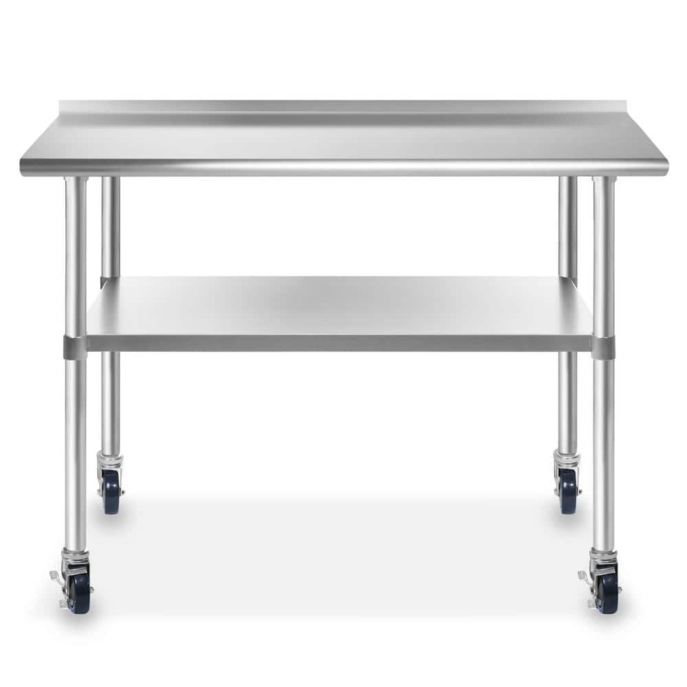 GRIDMANN 48 x 24 in. Stainless Steel Kitchen Utility Table with ...