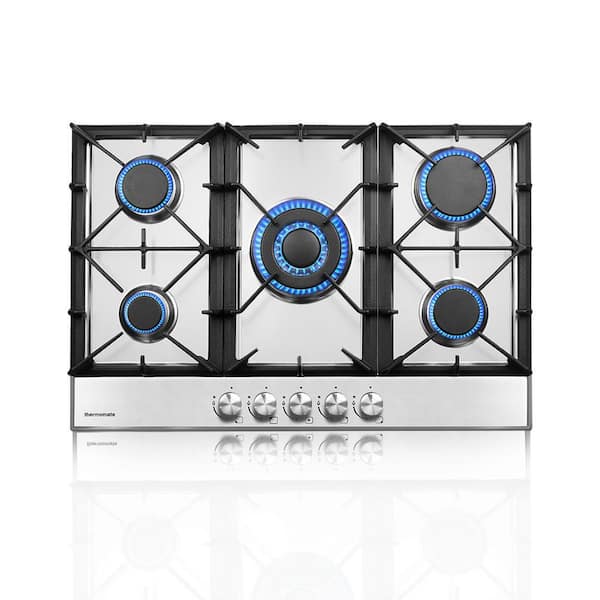 thermomate 30 in. Built-in LPG Natural Gas Cooktop in Stainless Steel with 5 Sealed Burners