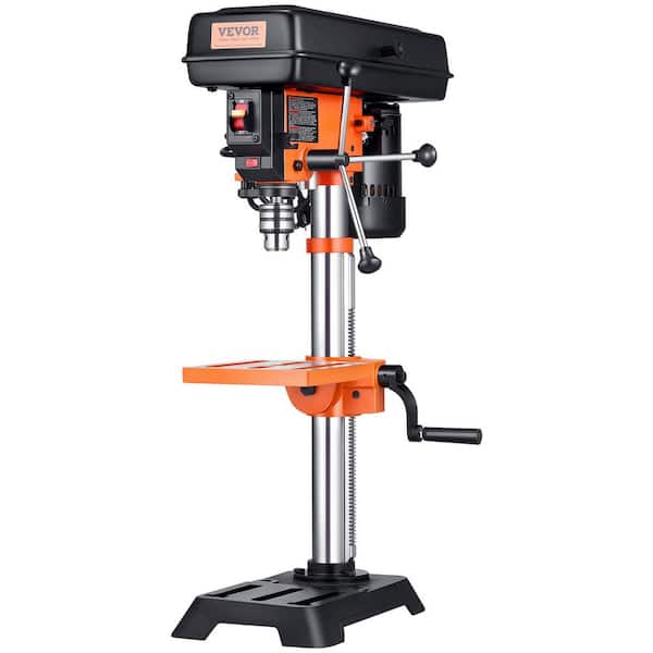 Benchtop Drill Press, 3.2 Amp, 5-Speed with 650/1050/1800/2350/3100 RPM, 10-in. Swing, Cast Iron Frame, 0-45° Worktable