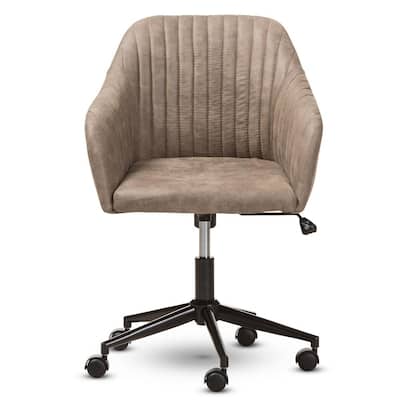 Maida Light Brown Fabric Office Chair