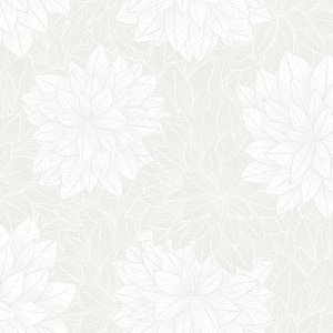 Foliage Grey Floral Paper Strippable Wallpaper (Covers 57.8 sq. ft.)