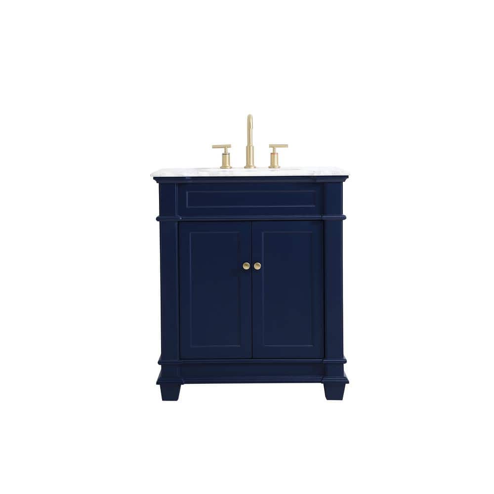Timeless Home 30 in. W x 21.5 in.D x 35 in.H Single Bath Vanity in Blue wit