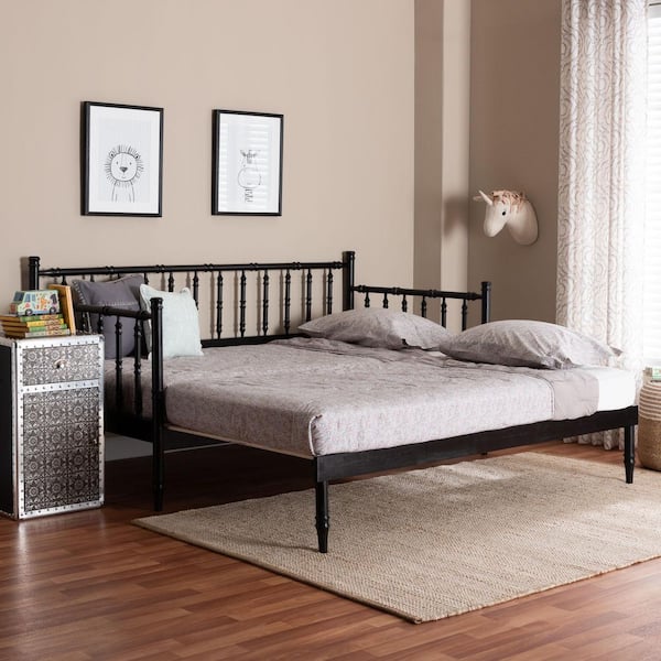 Baxton Studio Marisela Black Twin to King Convertible Daybed 264