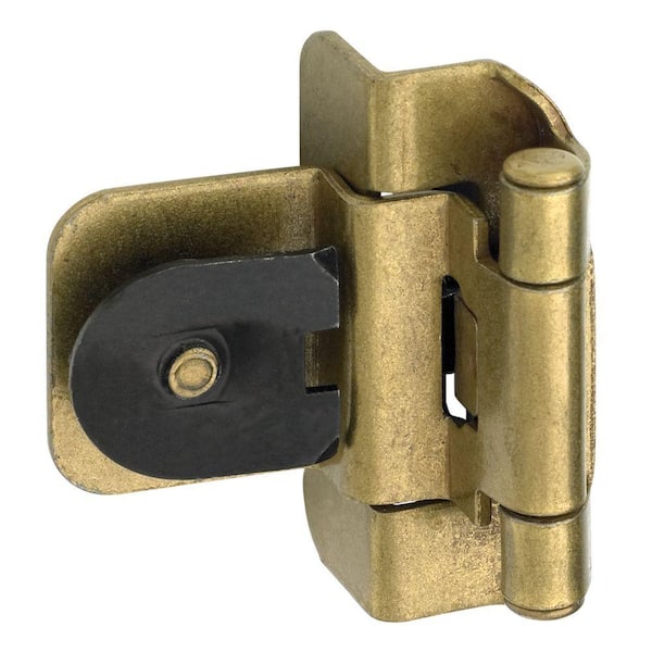 Amerock 3/8in (10 mm) Inset Double Demountable Burnished Brass Hinge - 2 Pack