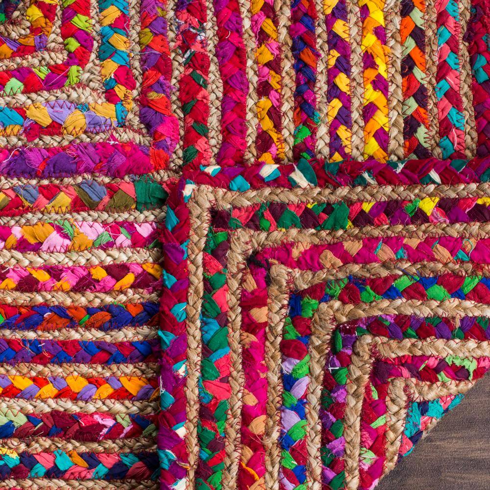 Handwoven Red and Multicolor Cotton Area Rug