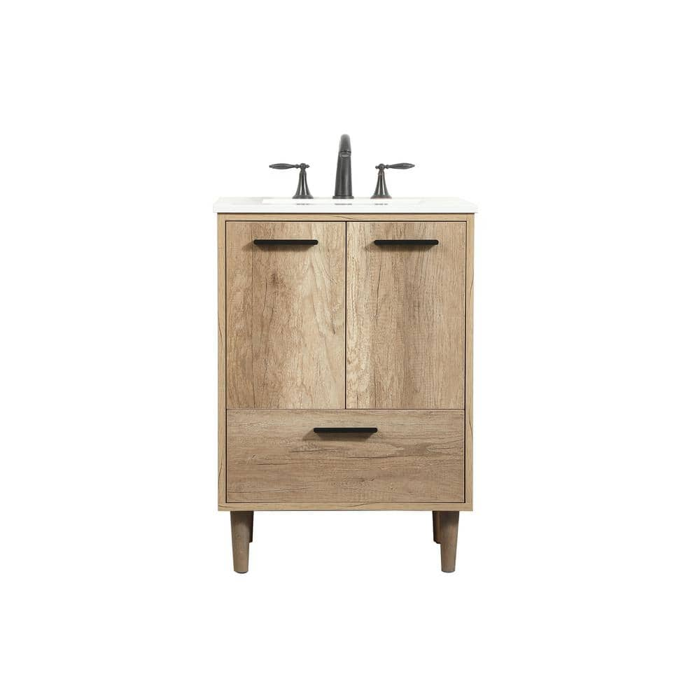 Simply Living 24 In W X 19 In D X 34 In H Bath Vanity In Natural Oak   Bathroom Vanities With Tops Sl141072nt 64 1000 