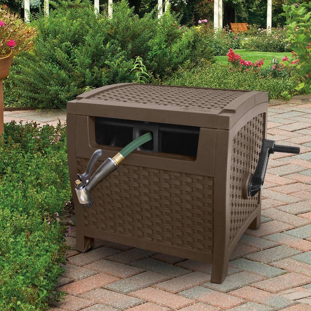 Suncast 175 ft. Slide Trak Wicker Hose Hideaway