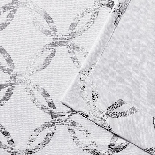 Modo Winter White Ogee Light Filtering Grommet Top Curtain, 54 in. W x 84 in. L (Set of 2)