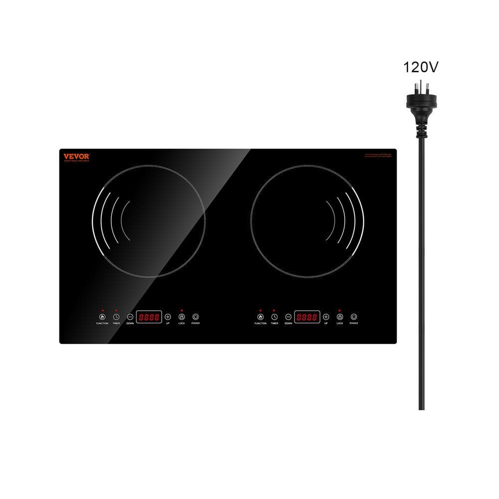 23.6 in. Induction Cooktop 1800W Electric Countertop Burner 2 Burner Touch Control Stove Built-In, 9 Elements Black price history on PriceWatchPro