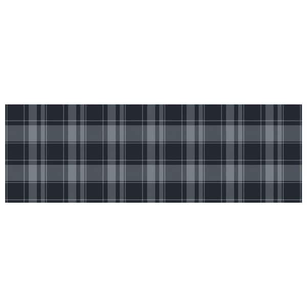 Bungalow Flooring FlorArt 22 in. x 69 in. School Plaid Indoor Low Profile Decorative Kitchen Runner Mat