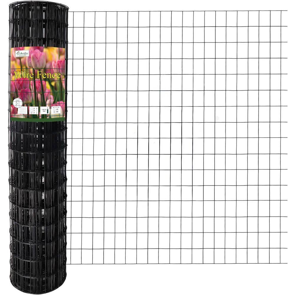 Welded Wire Fence 48 Inch x 50 Foot 16-Gauge PVC Coated Metal Mesh Black Garden Border Fencing Roll for Plant Protection price history on PriceWatchPro