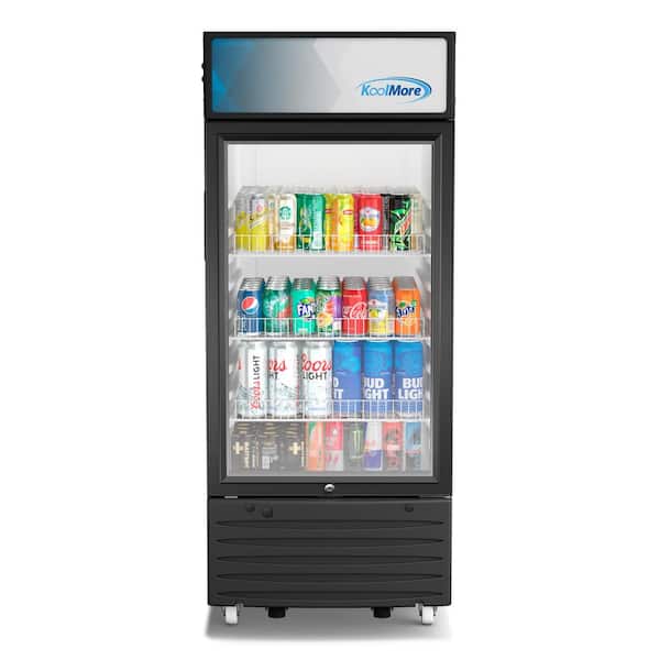 Koolmore 21 in. 6 cu. ft. Commercial Glass Door Display Merchandiser Refrigerator in Black