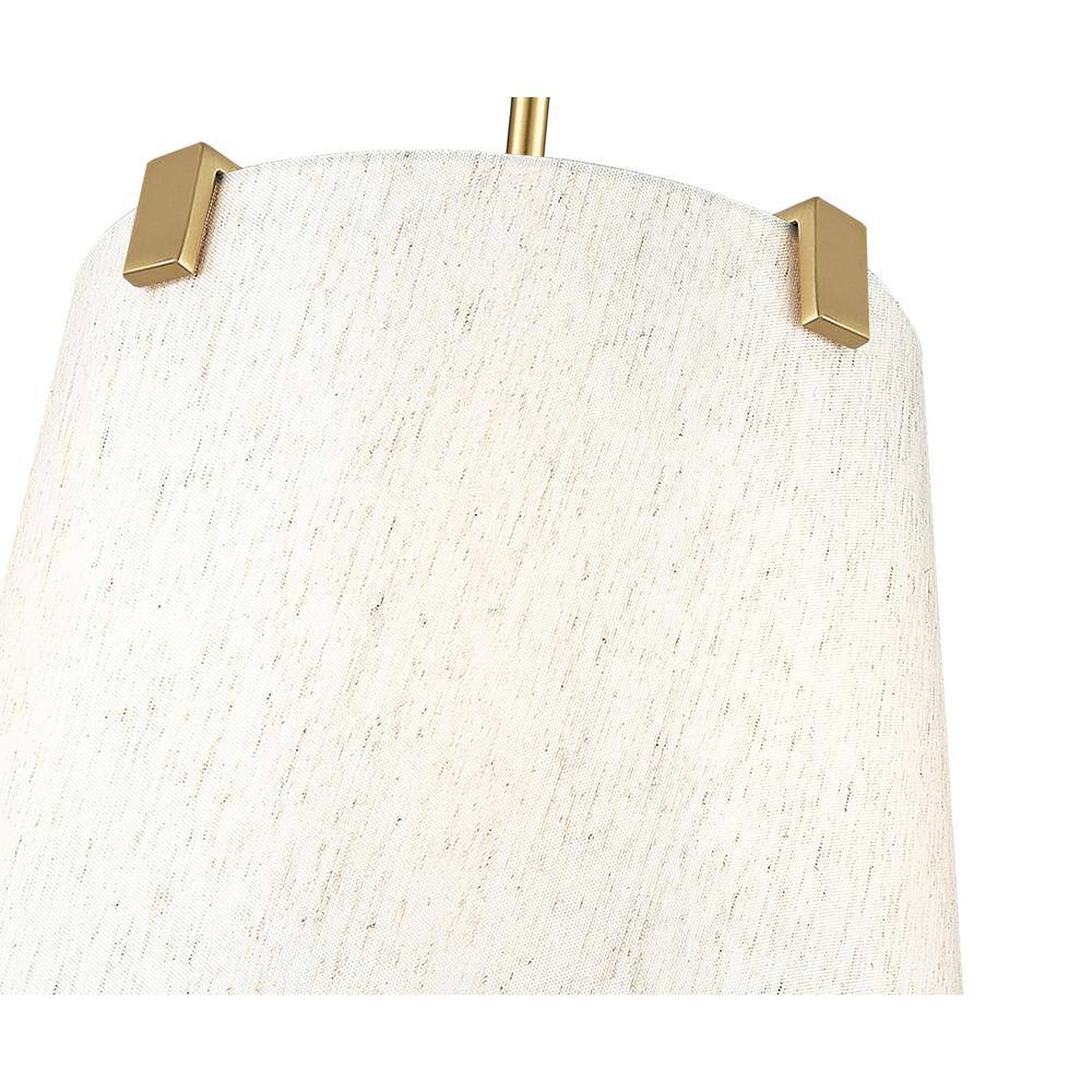Weston 13" Modern Gold Steel Pendant Light with Cream Shade