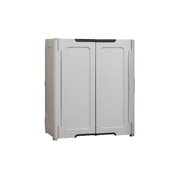 HDX Resin Freestanding Garage Base Cabinet in Light Grey (30 in. W x 36 in. H x 19 in. D)